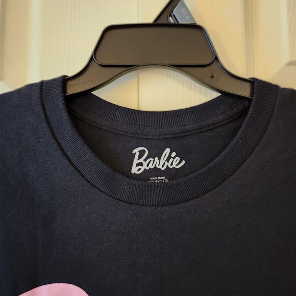 Barbie Logo Black and Pink T-Shirt XL 100% Cotton Crewneck Short Sleeve Unisex - Picture 4 of 6